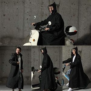 Regenjas Dames/Mannen Zipper Hooded Poncho Motorfiets Regenkleding Lange Stijl Wandelen Poncho Milieu Regenjas 1 (Color : Black, Size : 3XL)