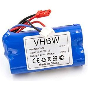 vhbw Li-Ion batterij 1800mAh (7,4V) compatibel met modelbouw Revell Big One Next 23981, F-645 helikopter, MJX F-45, The Big One 24056