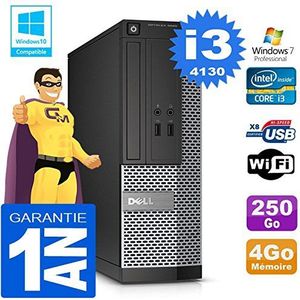 Dell PC 3020 SFF Core I3-4130 RAM 4 GB harde schijf 250 GB DVD-brander WiFi W7 (gereviseerd)