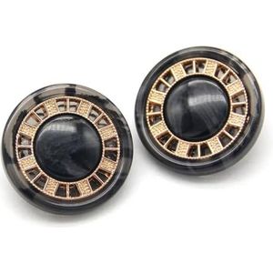 Breiknopen, Diverse Knoppen pin, 25mm Vintage Hoorn Patroon Goud Metaal Naaiknopen for Kleding Jas Windjack Decoratieve DIY Ambachten Accessoires(Color:Black,Size:23mm 6pcs)