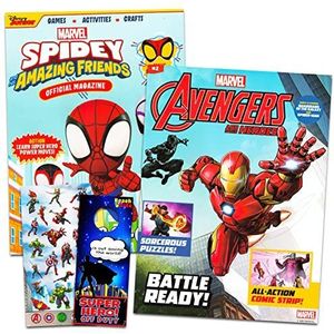 Marvel Avengers Activity Books for Kids Ages 6-8 - Bundle with 2 Avengers and Spiderman Comic Books for Boys with Games, Puzzles, Comic Strips, More | Spiderman Activity Books for Boys