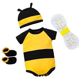 Lito Angels Honingbij Romper Fancy Dress Up voor Baby Meisjes, Verjaardagsfeest Outfit Maat 62 (Leeftijd -3 Maanden) (Markeringsnummer 7)