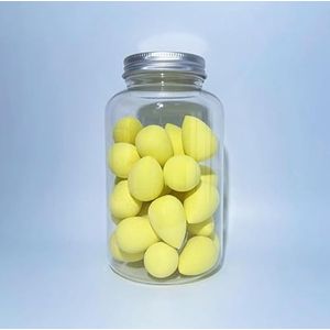 4~100 Stuks Mini Make-Ei Zachte Kleine Cosmetische Bladerdeeg Spons Droog Nat Gebruik Schoonheid Ei Facial Foundation crème Concealer Makeup Tools (Color : 40Pcs Yellow)