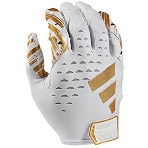 adidas Adizero 13 Football Receiver Gloves, White/Metallic Gold, 2X-Large