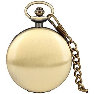 Zakhorloge Dubbele Cover Gepersonaliseerde Gedrukt Foto Tekst Quartz Pocket Watch met Geschenken for Kids Kinderen Retro Zakhorloge (Size : Bronze)