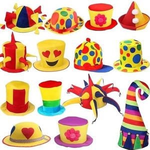 Party Funny Clown Goochelaar Hoed Cap Kostuum Volwassen Pruik Haar Hoofdtooi Accessoires Maskerade Aankleden (Color : Clown hat 11)