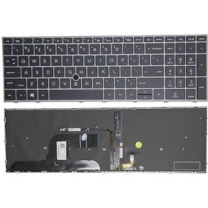 Zilverkleurig Amerikaans toetsenbord met achtergrondverlichting voor ZBook voor Fury 15 G7 G8