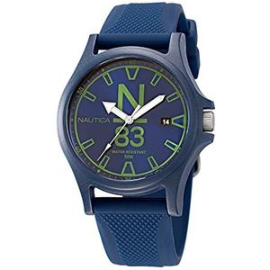 Nautica Heren Quartz Siliconen Band, Blauw, 20 Casual Horloge (Model: NAPJSS223), Blauw