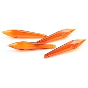 Kristallen kroonluchter prisma's 38 mm/63 mm/76 mm oranje K9 kristallen kroonluchter hangers prisma's U-ijspegel druppels voor decoratie decoratie sieraden maken (kleur: 76 mm, maat: 200 stuks)