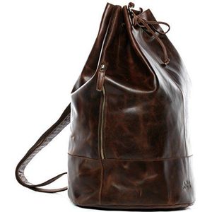 SID & VAIN Heathrow Seesack van premium leer, matchzak voor heren en dames, rugzak, reistas bruin, handgemaakt, bruin-cognac, Medium