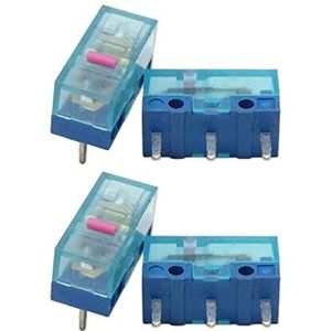 4 Stks Voor HUANO Muis Micro Schakelaar 0.74N 3Pins (80M Klikken) Muizen Microschakelaar Set Roze Dot Blauw Transparant Shell 3Pins Muis Microschakelaar Microschakelaars Aan Uit 4 Stks Nieuwe HUANO