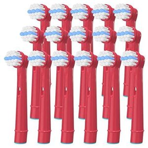 WuYan Elektrische Tandenborstelkoppen voor Oral B Kids, 16 Pak Elektrische Vervanging voor Braun Tandenborstel, Snoep Rode Opzetborstels