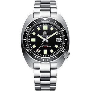 STEELDIVE SD1977 Slim Abalone Mannen Sport Horloge Saffierglas NH35 Mechanische 200 M Waterdichte Duiken Horloge, Zwart