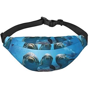 Grappige Dolfijn Kijken Naar Je Fanny Pack Voor Man Vrouwen Heuptas Verstelbare Riem Casual Borsttas Bum Bags Voor Reizen Sport Running Wandelen Taille Packs, Zwart, One Size