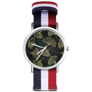 Golden Ginko Leaf Automatisch Horloge voor Mannen Vrouwen Mode Quartz Horloge Armband Polshorloge voor Thuiskantoor