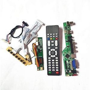 Voor N150P3-L01/L02/L04 LVDS 1CCFL 30Pin LCD panel monitor T.V53 drive card board HDMI VGA USB AV RF toetsenbord+Remote+Inverter Kit (N150P3-L01)