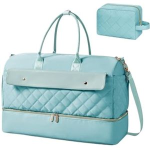 Sporttas voor Dames en Heren Reistas, Schoenenvak, Handbagage, Weekendtas Met Toilettas, Plunjezak Weekendtas Gymtas (Color : A, Size : 20inch)