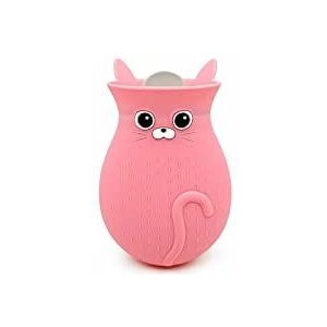 DieffematicRSD Warmwaterkruik Siliconen Warmwaterzak Pocket Heater Warmer Leuke Kat Draagbare Hand Verwarming Fles Massage (Color : Pink)
