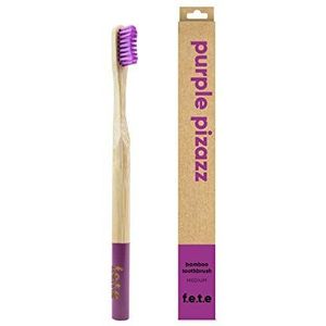 Bamboe Tandenborstel Beste Milieuvriendelijk Biologisch afbreekbaar Bamboe Handvatten en BPA-vrije Nylon Borstelharen Voor Natuurlijke Tandheelkundige Zorg Perfect Milieuvriendelijk Single Medium Bristle Paars