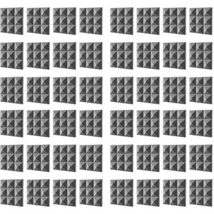 Goufride Akoestische schuimpanelen, zelfklevende geluidsdichte schuimpanelen, voor muurdecoratie, muziekstudio, slaapkamer, huis, 5 x 30 x 30 cm, 48 stuks