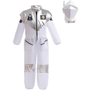 Lito Angels Astronaut Ruimtevaarder Ruimtepak Kostuum met Helm voor Kleuter Kinderen, Maat 116 (Leeftijd 5-6 Jaar) (Markeringsnummer 120)