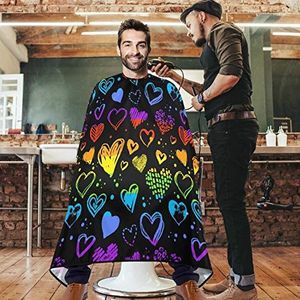 Salon Cape Love Grunge Hart LGBT Vlag Kleur Kapper Cape Professionele Kapsel Cape Unisex Kappers Cape Voor Herbruikbare Kappers Kapper Accessoires 140x168cm