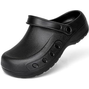 CaiHmnsa Zapatos De Cocina para Hombres Professionele antislip kookschoenen voor heren, lichte EVA-tuinschoenen, waterdichte werkschoenen voor restaurant, Zapatos De Cocina para Hombres (zwart, EU43)