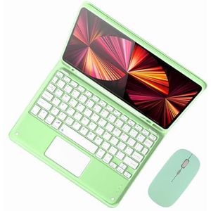 GUPENAA Toetsenbordhoes voor iPad 9e/8e/7e generatie 10.2""/Pro 10.5""/Air 3 2019 met Trackpad, Ingebouwde Potloodhouder, Magnetisch Afneembaar Draadloos Bluetooth-Toetsenbord met Muis,Groen