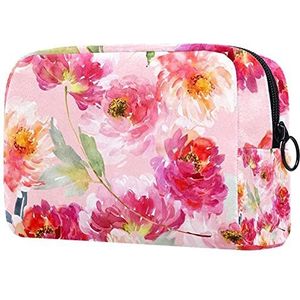 Cosmetische Tassen voor Vrouwen Grote Handgemaakte Roze Draagbare Pouch Bag Reizen Make-up Case Toilettas Organizer met Rits