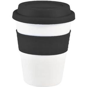BooeDareno Eenvoudige PP plastic mok waterbeker reizen draagbare mondwater koffiekop (zwart wit)