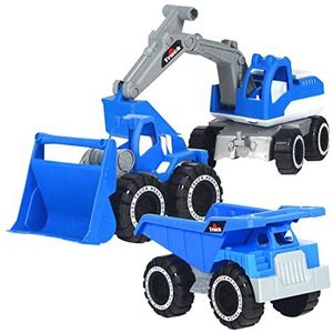 FOUNCY Draagbare bouwvoertuig Speelgoed Graafmachine, graafmachine en vrachtwagen Zandbak Speelgoed Batterijen vereist Cadeau voor kinderen