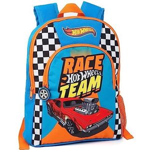 Hot Wheels kinderrugzak | Zoom in stijl met levendig oranje en blauw | Racende rugzak voor jongens | Neem de snelheid overal mee naartoe | Ruim hoofdcompartiment voor schoolbenodigdheden