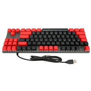 Computertoetsenbord, Mechanisch Toetsenbord Contrastkleur Waterdicht 87 Toetsen Snelle Reactie RGB-achtergrondverlichting voor Gaming