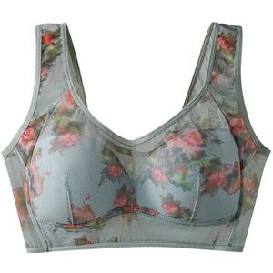 Draadloze slaapbeha's for oudere vrouwen - Voorsluiting, comfort en ondersteuning, anti-doorzakking(A25 Blue,5XL)