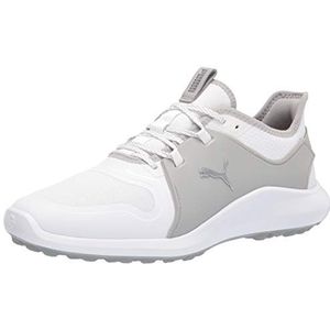 PUMA Heren Ignite Fasten8 golfschoen, Puma Wit Puma Zilver Hoge Stijging, 44 EU