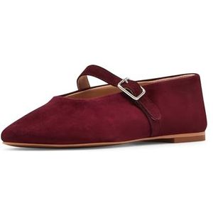 Steve Madden Dreaming ballerina's voor dames, bordeauxrood suède, 39 EU, Bourgondië suède, 39 EU