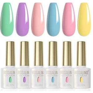 ROSALIND UV Nagellak Jelly 6 Kleuren Huidskleur Klassieke Doorschijnende Gel Nagellak Set Kleur Gel voor Nagels Soak Off Lakken Voor UV Lamp