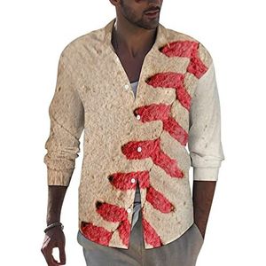 Vintage honkbal sport bal mannen button down lange mouw casual strand tops met zak normale pasvorm