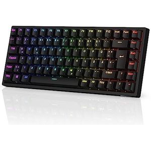 RK ROYAL KLUDGE RK84-DE 75% Gaming-Toetsenbord, 85 Toetsen, Compact, Bluetooth Mechanisch, Blauwe Schakelaar, RGB Achtergrondverlichting, 2,4 GHz Voor Mac