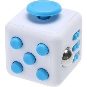 Hoogwaardige AWR Fidget Cube / FriemelKubus | Anti Stress Speelgoed | Fidget Toy (Wit-Blauw)