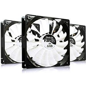 AABCOOLING Black Jet Fan 12-120 mm ventilator voor pc-behuizing, stil en efficiënt, met 4 anti-vibratiepads, 12 V, pc-ventilatie, 12 cm, Ventilo PC, Fan PC 20,9 dB(A), 170 m3/h - 3 stuks