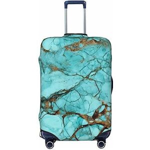 EVANEM Reizen Bagage Cover Dubbelzijdige Koffer Cover Voor Man Vrouw Turquoise Marmer Wasbare Koffer Protector Bagage Protector Voor Reizen Volwassen, Zwart, Small