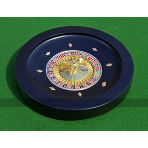 Wooden Roulette Wheel, 36cm Diameter with Metal Wheelhead and Deflectors, Balls Included