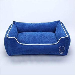 Zhexundian Pet Bed for Small Medium Large Dog Crate Pad, vochtig Bottom For All Seasons, Puppy Dog House, Deluxe Soft Bedding (Color : Blue, Size : L 60X45X18CM)