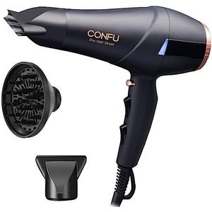 Haardroger, CONFU 2300W Professionele Ionische Krachtige Salon Haardroger AC Motor Sneldrogende Föhn met Diffuser &Concentrator, 2 Snelheden 3 Warmte-instellingen Cool Shot LED-indicator Lange Kabel
