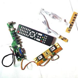 Voor LM170E01-A6K1/A6K3 T.V53 controller board Remote+Inverter+toetsenbord VGA HDMI AV USB RF 4CCFL 30Pin LVDS Lcd scherm panel Kit (LM170E01-A6K1)