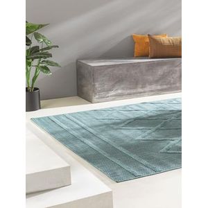 benuta Nest Bonte Vloerkleed, kunstvezel, geschikt voor buiten, rechthoekig, onderhoudsvriendelijk, voor eetkamer, keuken, outdoor, terras, turquoise, 120 x 170 cm