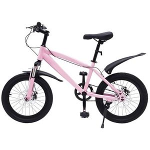 HauTour Kinderfiets, 18 inch, mountainbike, jongens, meisjes, kinderfiets, in hoogte verstelbaar, mountainbike, outdoor, kinderfietsen, voor 5-8 jaar (roze)