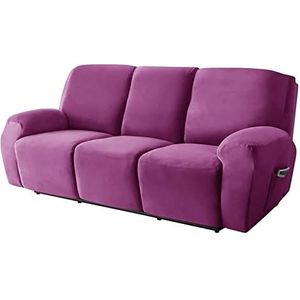 8 stuk Split Liggende Couch Cover Stretch Fauteuil Sofa Kussenovertrekken Antislip Meubels Covers met Elastische Bodem for Woonkamer(Color:Purple)