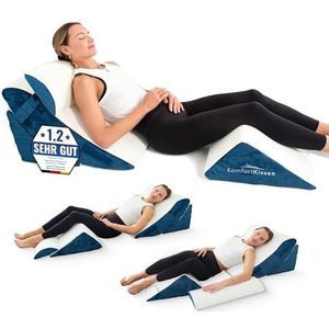 MKS. Wigkussen 4-delige ergonomische kussenset | 12-in-1 multifunctioneel design met uitneembare en wasbare overtrek voor slapen en lezen